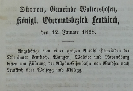 Petition von 1868